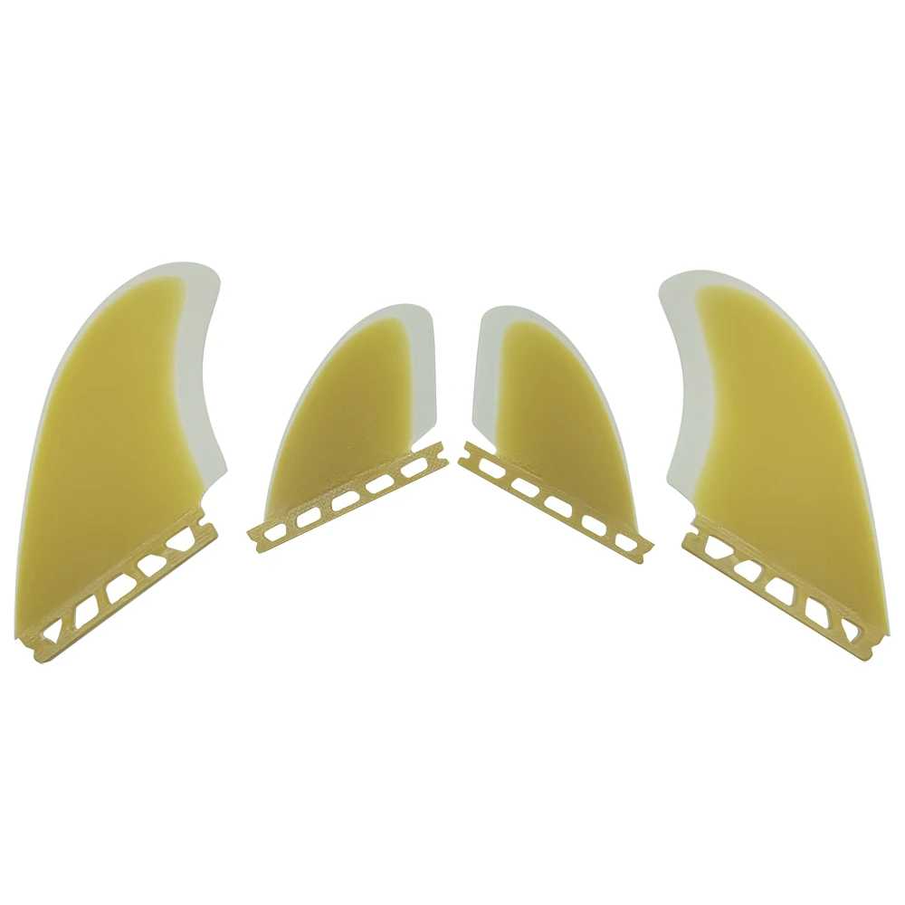 UPSURF FUTURE Quad Fins Fiberglass Yellow Surfboard Fins High Performance Core Quilha Single Tabs Base Surf Quad Fins