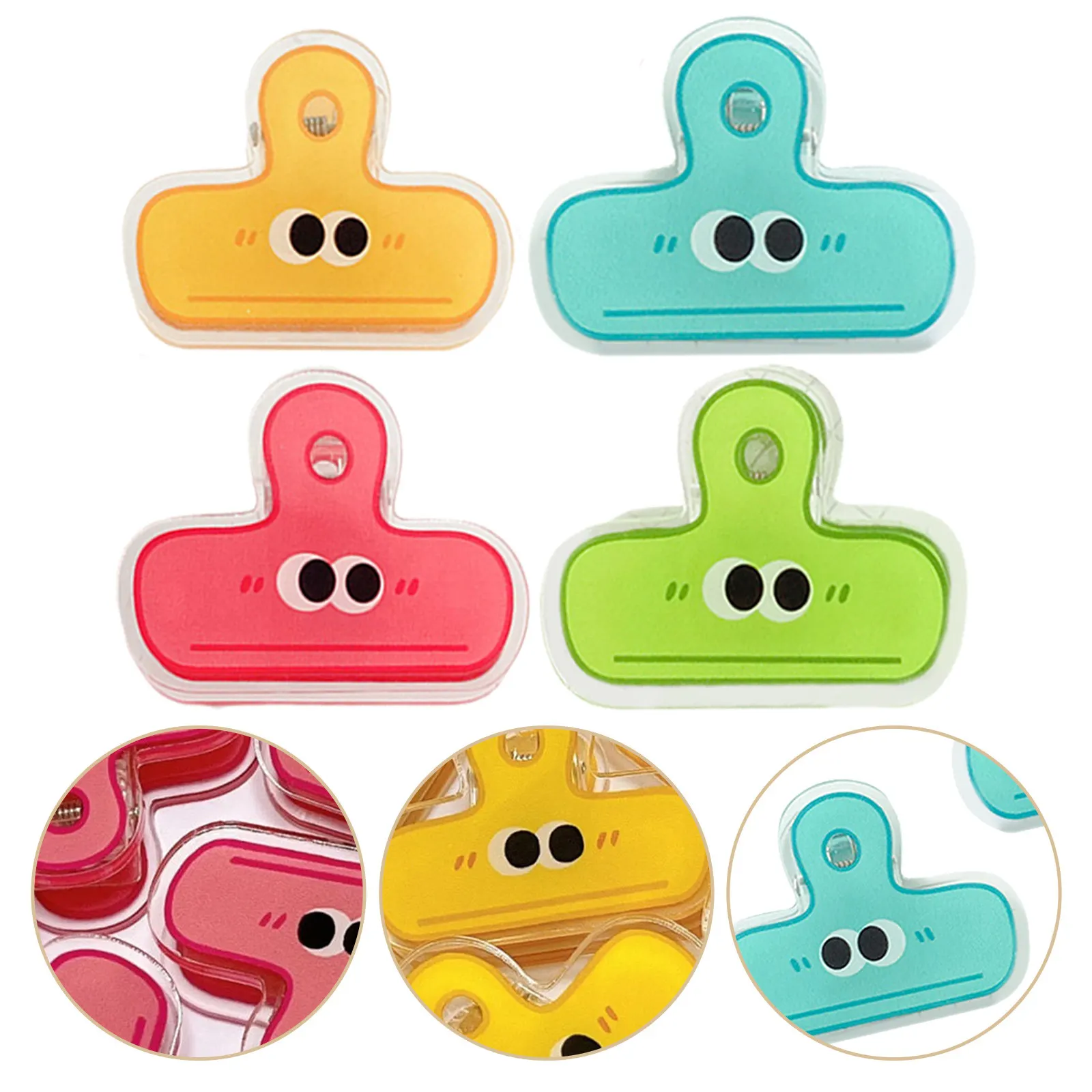 

8Pcs Premium Plastic Paper Clips Strong Hold Binder Clips for Documents Photos Cards Test Papers Snack Bags Creative File