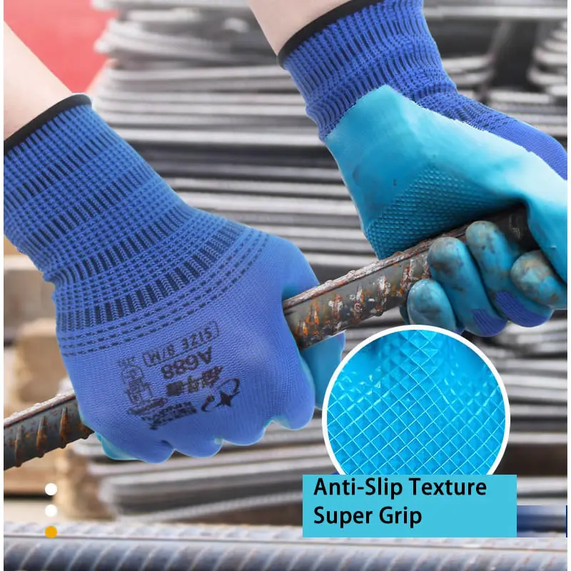 Gants de Travail Super Grip, Revêtement en Caoutchouc, Antidérapants, Imperméables, de Jardin, pour la Réparation, 1 Paire