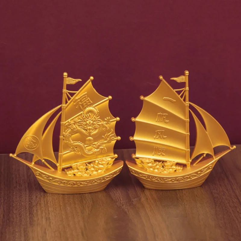 New Sand Gold Color Auspicious Dragon Smooth Sailing Return with Full Cargo Home Entrance Decoration Ornament Opening Gift Whole