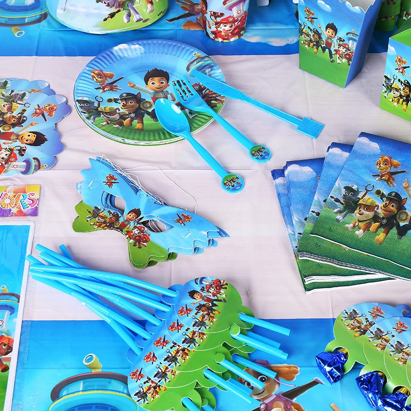 Paw Patrol Birthday Party Decorations Kits New PAW Patrol Paper Plates Napkins Cups Balloons Happy Birthday Supplies Set for Kid