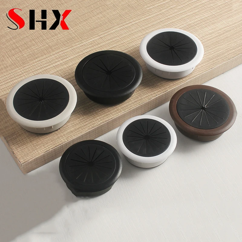 5PC Desk Wire Hole Cover Base 50-80MM Computer Desk Table Grommet Cable Port Wire Hole Cover Furniture Hardware