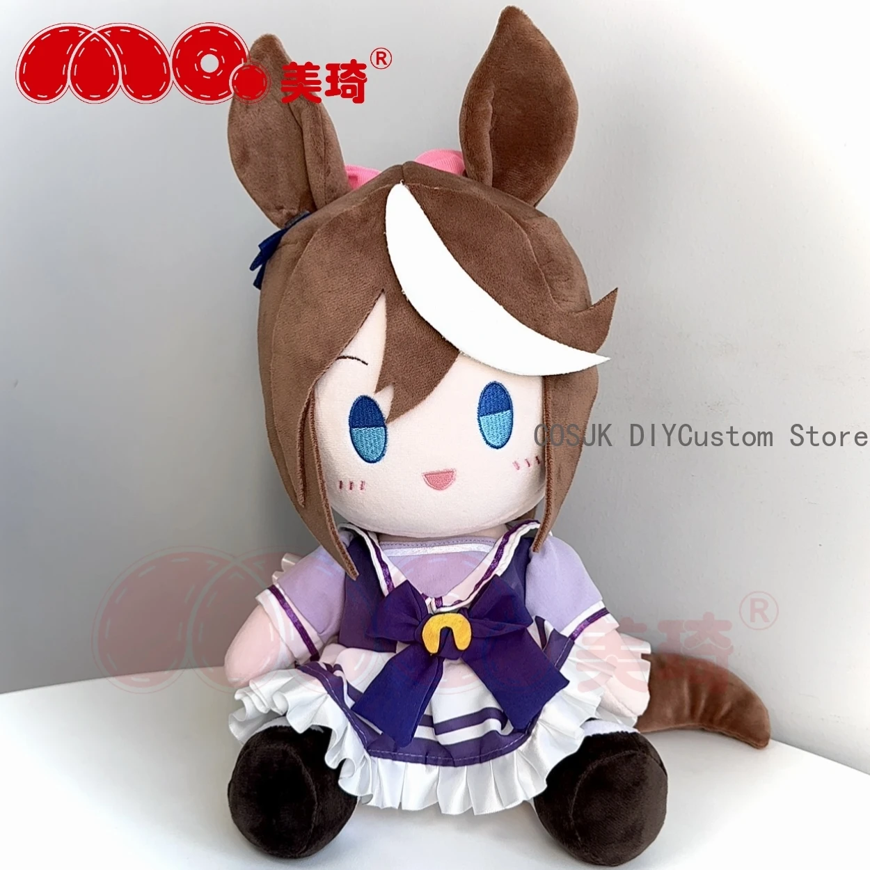Umamusume: Pretty Derby Tokai Teio Rice Shower Symboli Rudolf Plush Sitting Pos… - Image 6