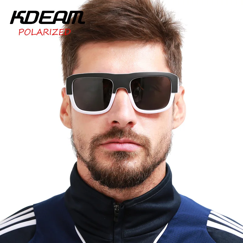 2024 KDEAM Large Frame Men\'s Sunglasses HD Polarized Fishing Glasses Colorful Outdoor New Square Sun Glasses Reinforced Lenses