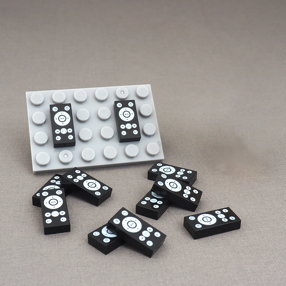 MOC 10PCS Part Bricks Printed 3069 1x2 Remote Intelligent Control Pattern Building Blocks Controller Particle Toy Children Gifts