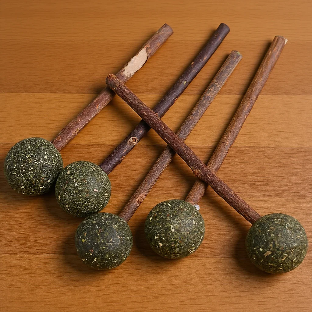 5pcs Cat Grass Lollipop Chewable Dental For Small Medium Cats Molar Cleaning Stick Catnip Ball Treat Play Training Gift Pet Cat