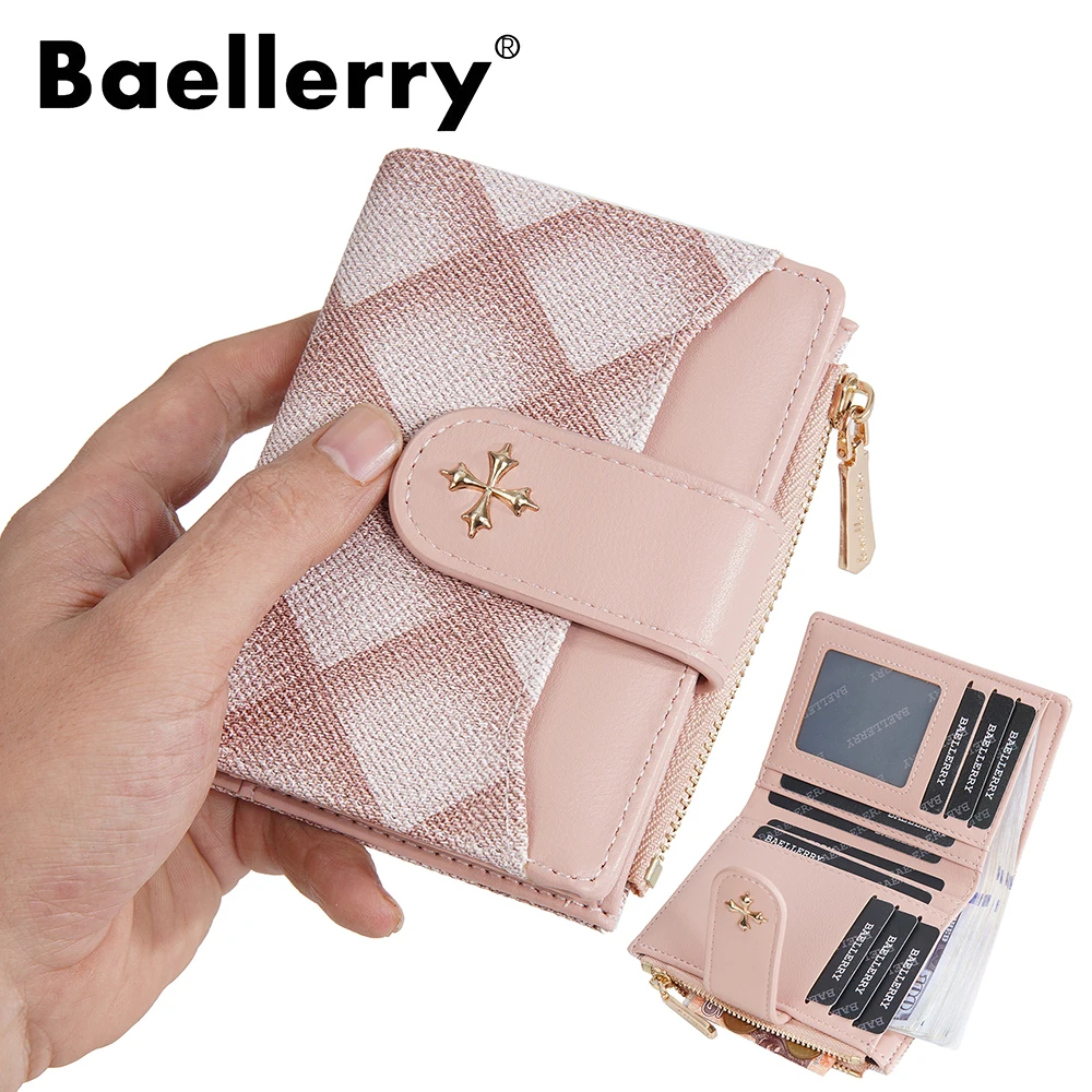 Baellerry Women Short Wallets New Fashion Coin Pocket Small Card Bag Zipper Female Purse Card Holder Photo Holder Women's Wallet