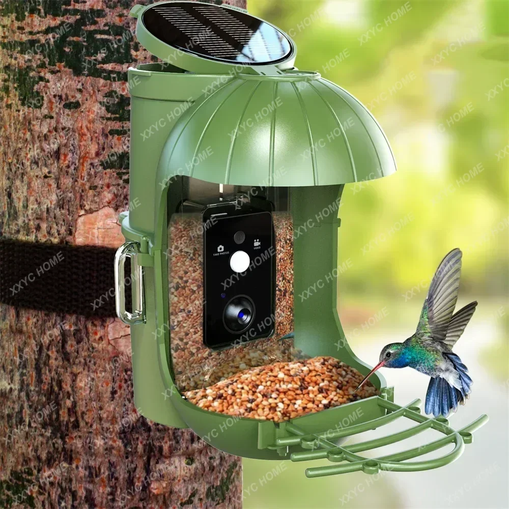 1080P HD Smart Video Bird Feeder Camera Wildlife Gazebo Feeding Supplies Outdoor Waterproof Bird Accessories with Solar Panel