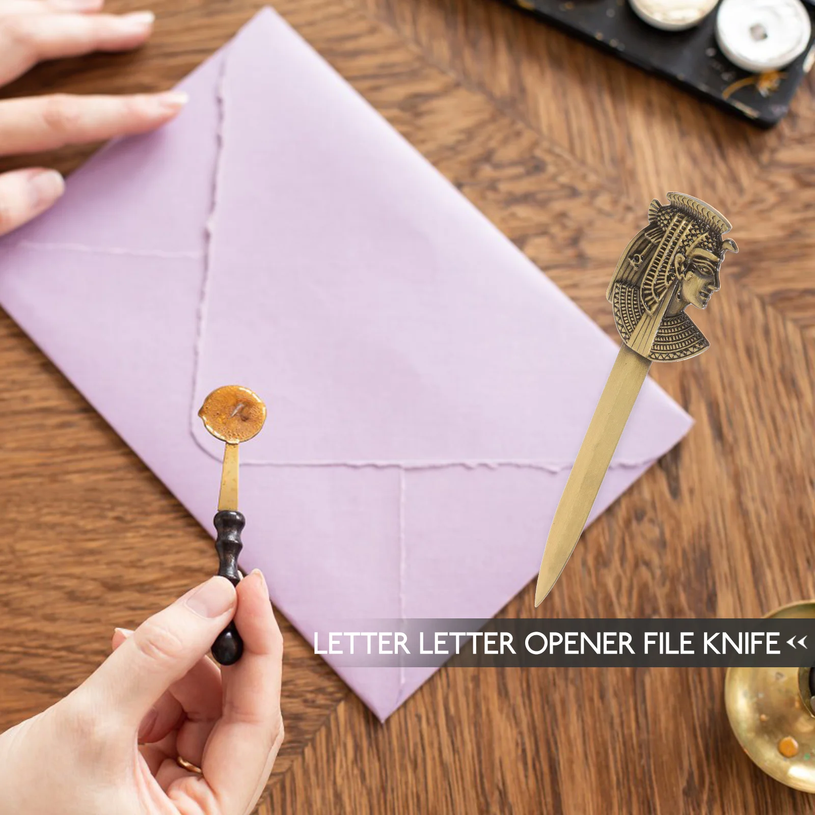 Vintage Letter Opener Metal for Office Portable Tool 1350X350X050CM Envelope Opening Paper