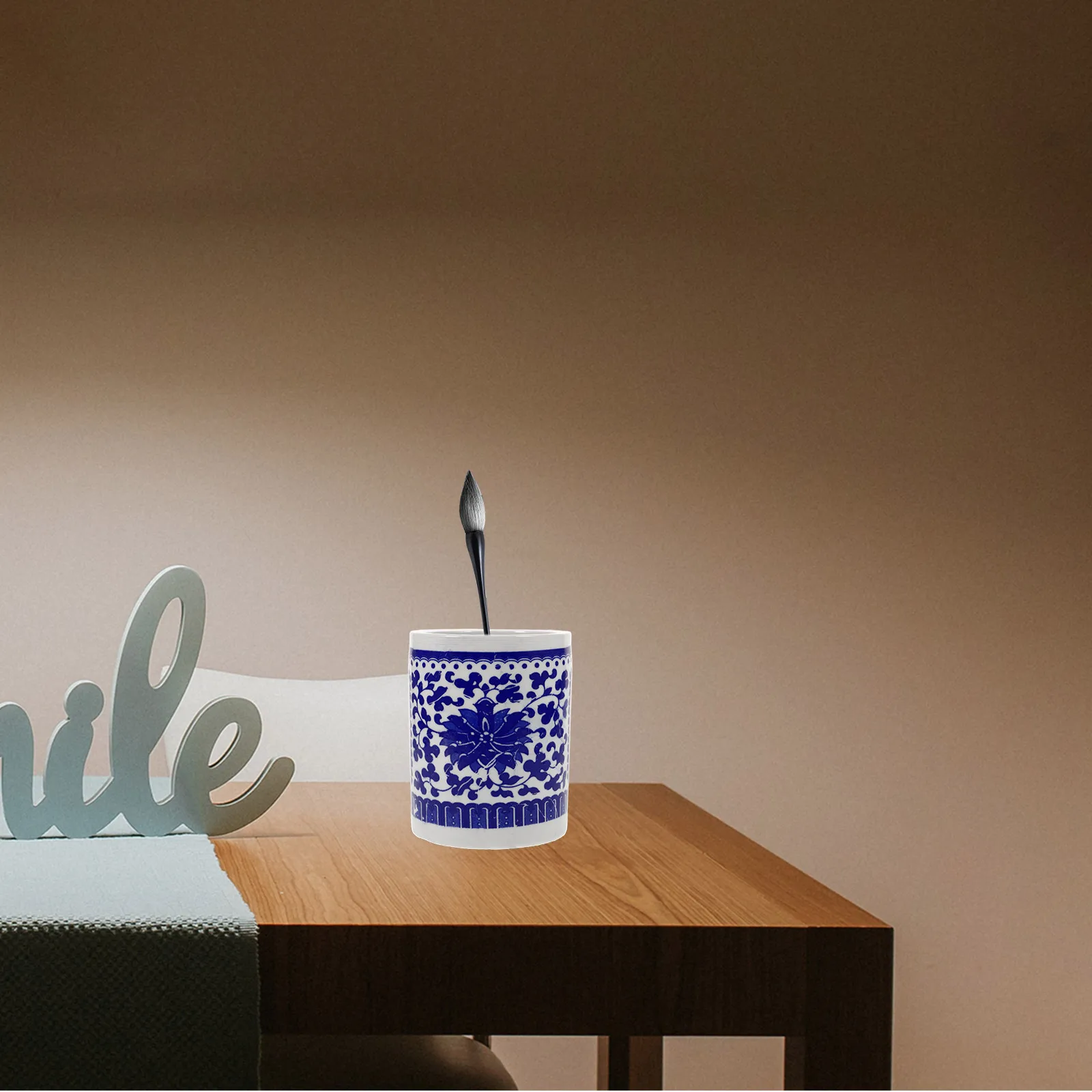 

Ceramic Calligraphy Pen Holder Office Desk Accessory Makeup Brush Organizer Desktop Pencil Cup Stationery Container