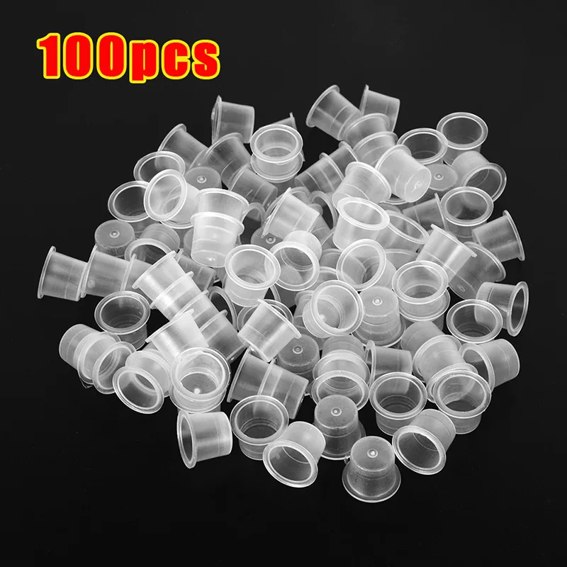 

100pc S/M/L Disposable Tattoo Ink Cups Permanent Makeup Pigment Clear Holder Container Cap Tattoo Supplies and Accessories