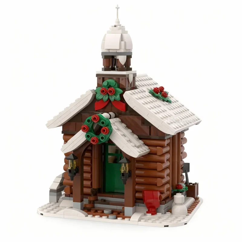 1125PCS MOC Creative Model Chapel River Building Blocks DIY Assembly Building Blocks Display Gift Collectible Home Home Decor