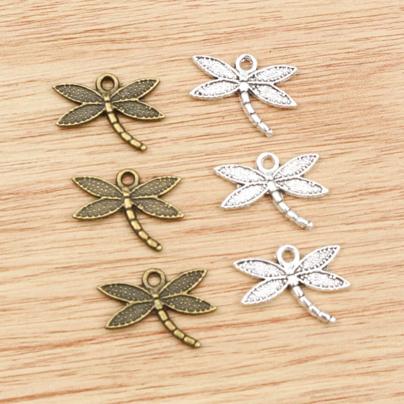 30pcs 18x14mm Antique Silver Plated Bronze Plated Dragonfly Handmade Charms Pendant:DIY for bracelet necklace