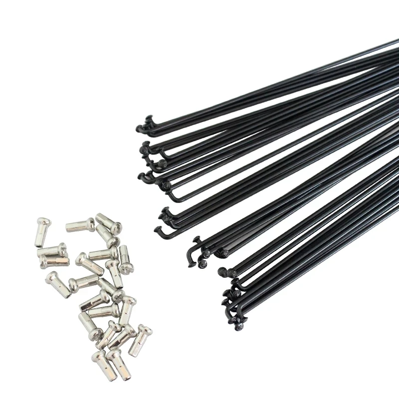 36pcs High Strength Mountain / Road Bike 14G Spokes Black Colour Bicycle Steel Spokes 170mm-300mm BZN001