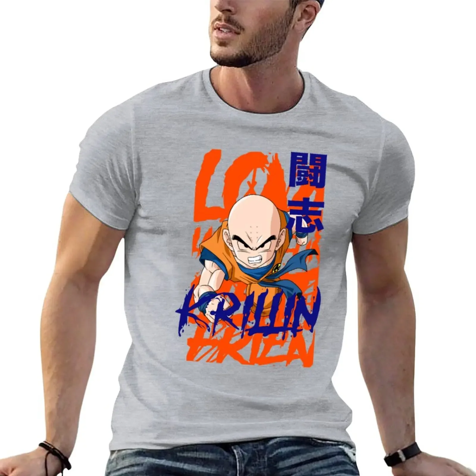 classic krillin T-shirt anime boys animal print mens funny t shirts