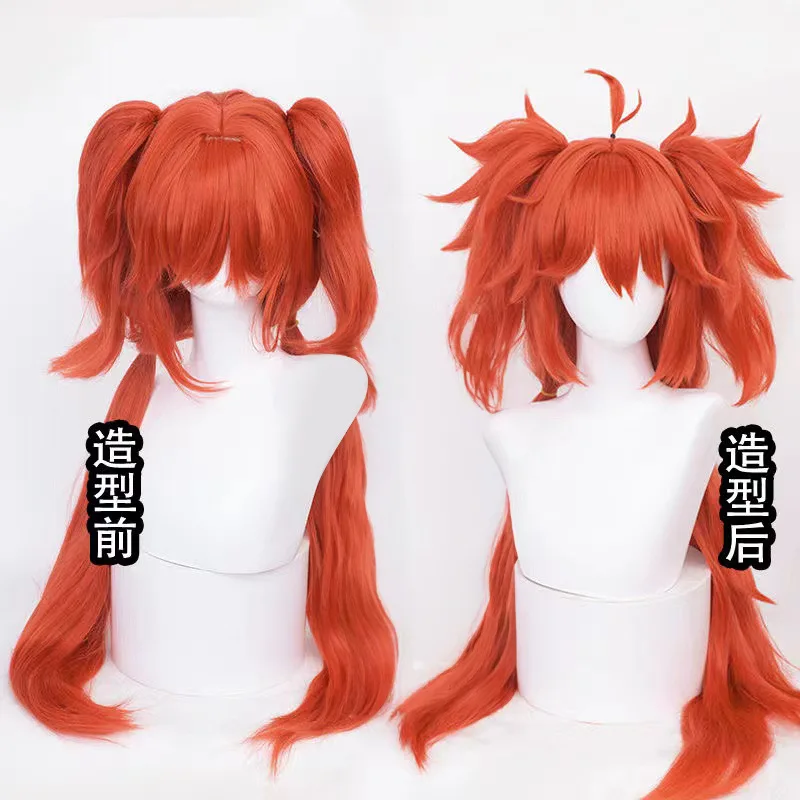 "ZeroKradia Cosplay Wig White From Bishoujo Kigurumi With Dual Ponytails Cosplay Hair"