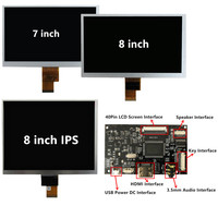 7/8-inch Screen Display LCD Monitor HDMI-Compatible Driver Control Board Kit Supports audio,for Raspberry Pi PC mini computer