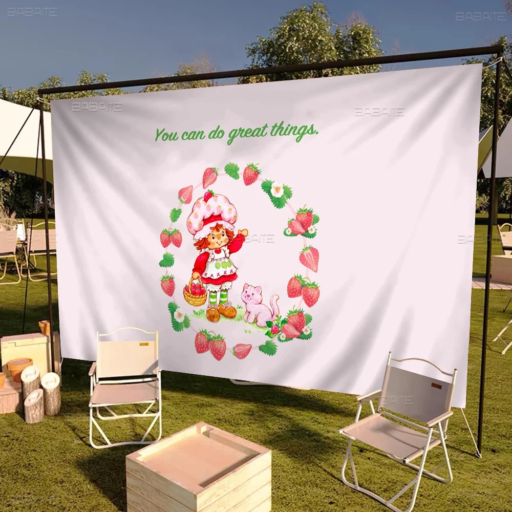 Strawberry Shortcake Retro Flags Multiple Choice Living Studio Booth Interior Decoration Banner