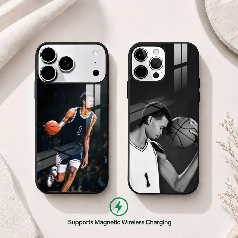 Basketball sports Victor Wembanyama Phone Case For iPhone17,16,15,14,13,12 Plus,Pro Compatible with magnetic wireless charging