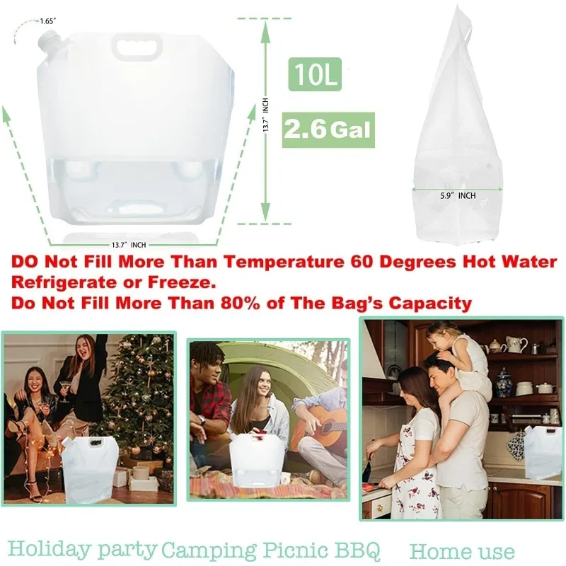 42 Gallons (16 pcs, 2.6 Gallons Each), Water Storage Containers, Emergency Water Storage