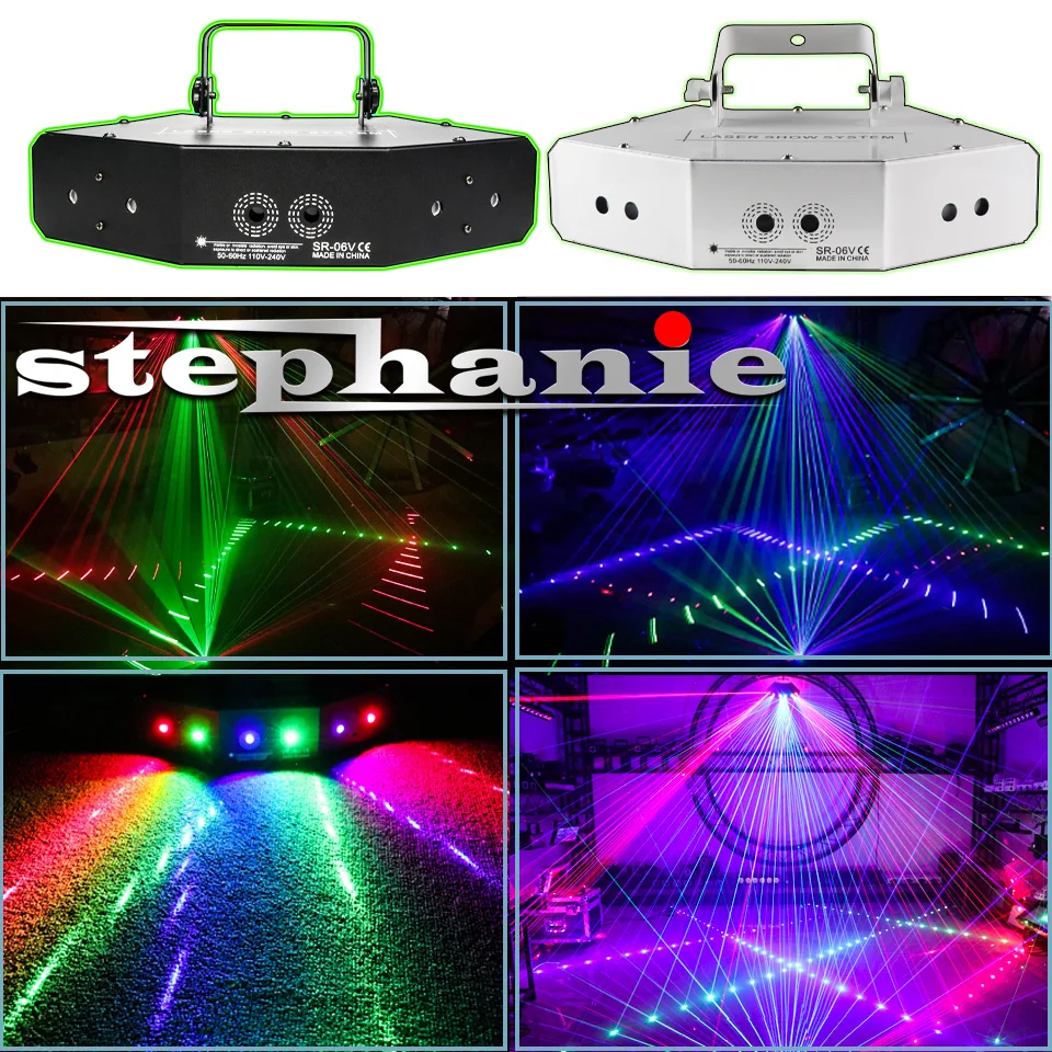 Mini 6 eyes LED Laser Light Projector Beam RGB Party DMX Stage Light Strobe Sound Music Beam Effect for DJ Disco Wedding Club