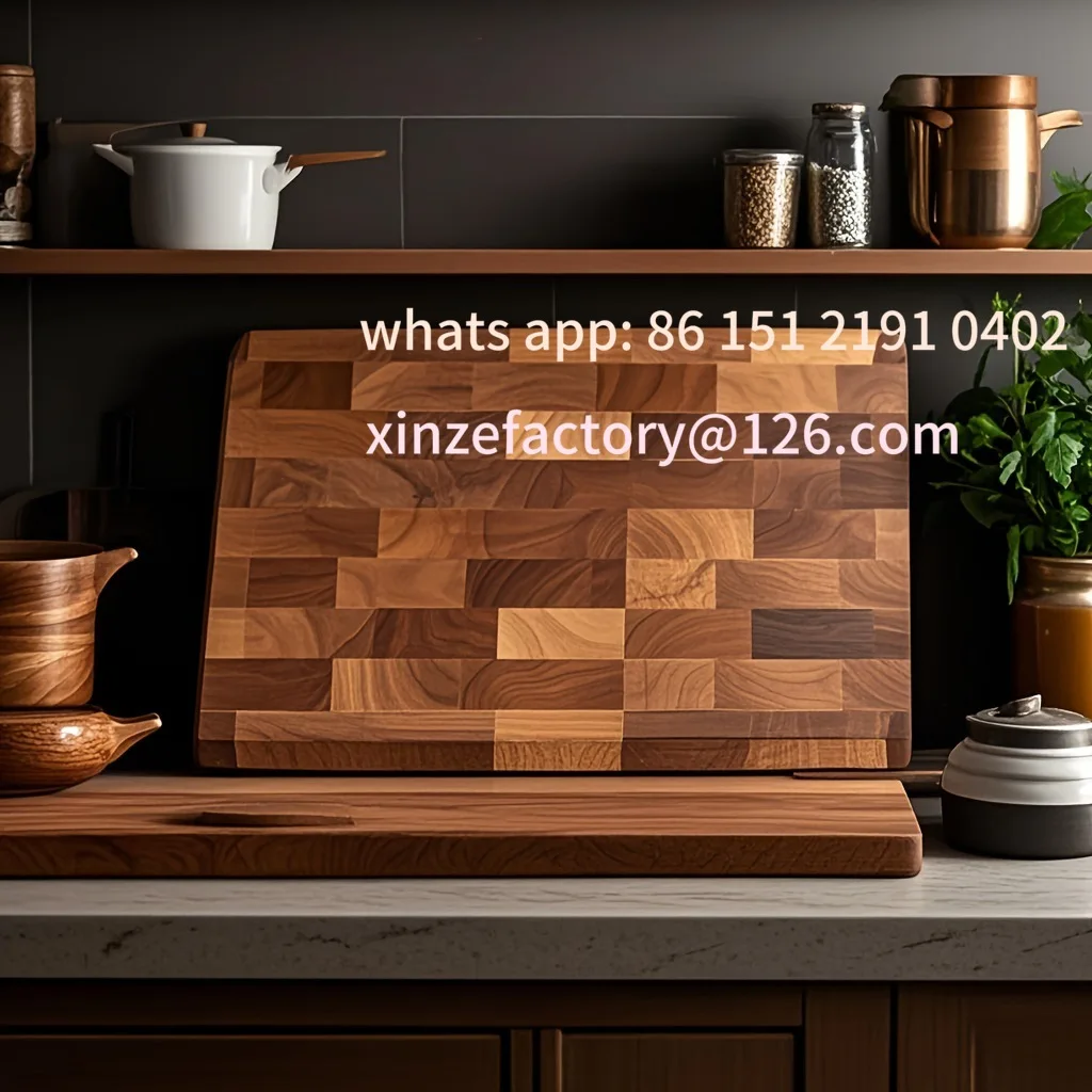 Customizable The cutting board is dark checkered patterns and fruit wood Chopping board made of solid wood, acacia wood