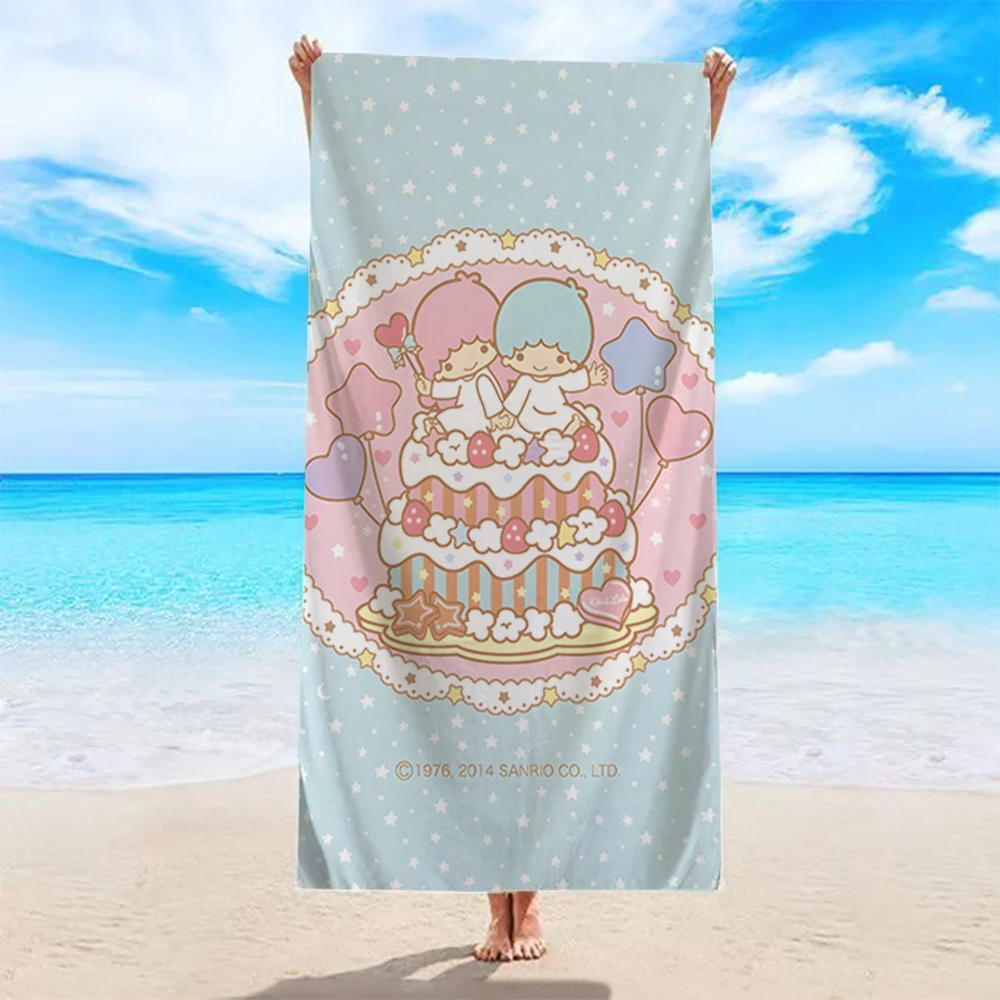 

Cute Cartoon Beach Towel by the PoolMicrofiber terry bath towels for yoga, travel, swimming, fitness and camping