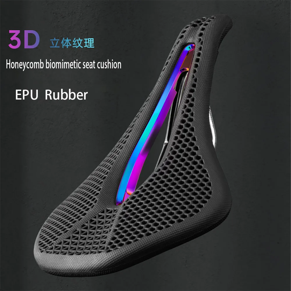 PROMEND-Bicycle Saddle with Honeycomb Bionic Structure, Hollow Steel Bow, Breathable Comfortable Saddle, Riding Accessories