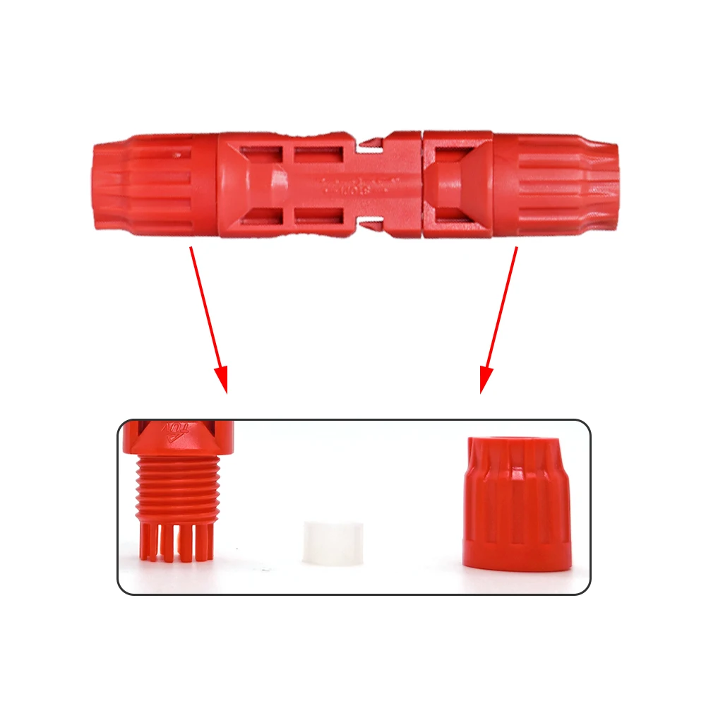 6/12/20/40/60 Pairs Solar Connector Red Color DC1000V 30A with Dust Cap Kit for PV Panel System Portable Setup Cable