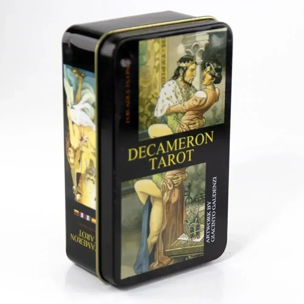 Decameron Tarot Deck In A Tin Box Gilded Edge for Fortune Telling Game Card 78pcs Board Game