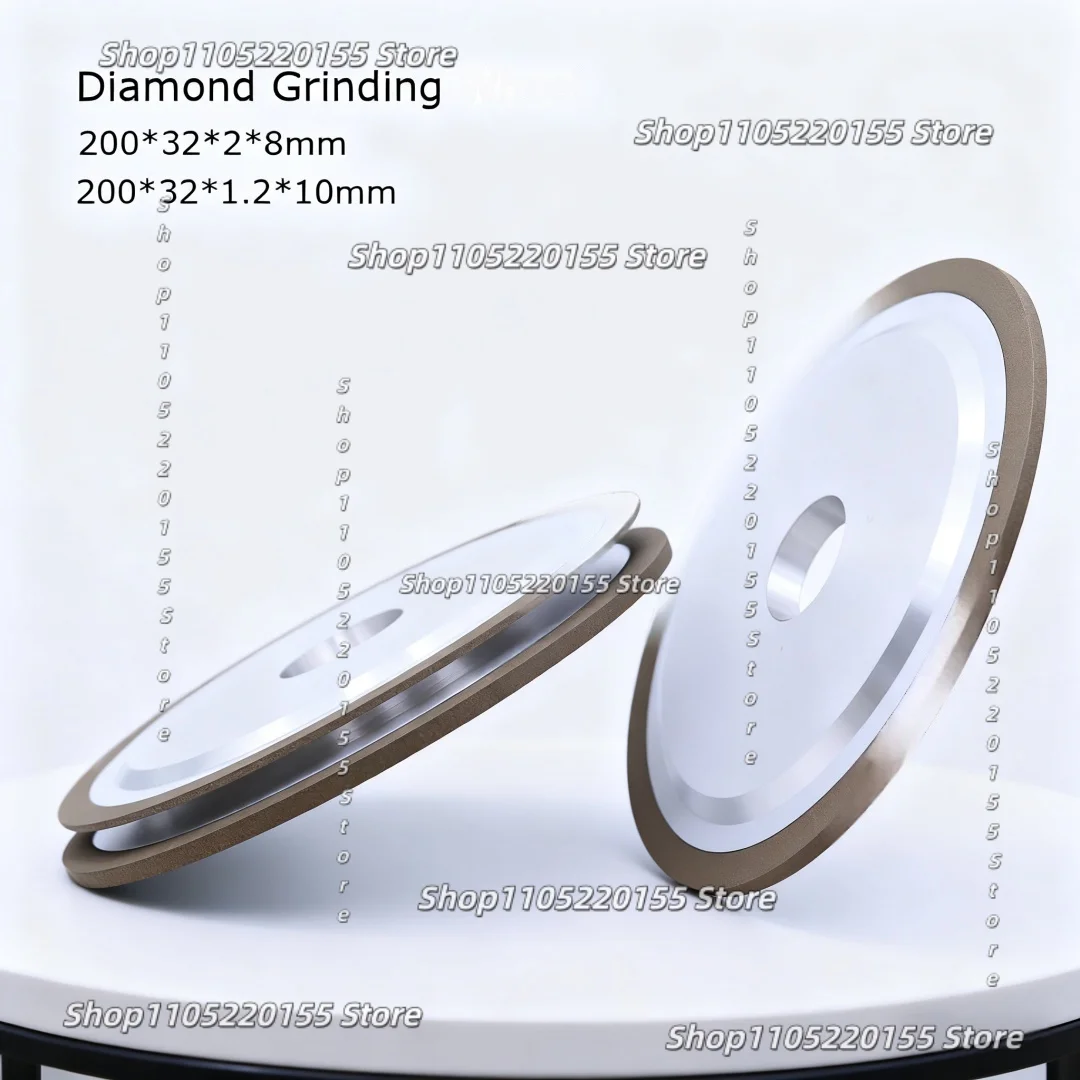 SDC Parallel 14A1 Resin Diamond Grinding Wheel Abrasive Disc for Tungsten Steel Alloy Ceramic Glass 200x32x1.2x10mm 200x32x2x8mm
