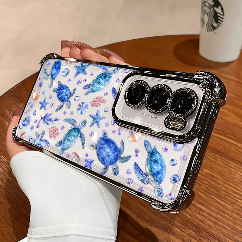 Cartoon Sea Turtle Pattern Phone Case For Vivo Y28S Y27 Y22S Y21T Y20S Y20I Y19S Transparent Silicone Drop Resistant Covers Etui view 5