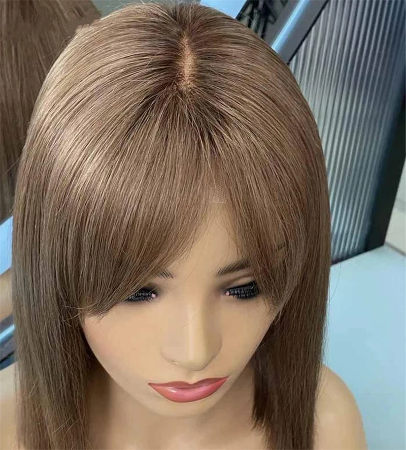 

Short Bob Wigs Human Hair Glueless 100% Brazilian Hair Ombre Honey Blonde With Bangs Hd Lace Frontal Wig 13x4 t Human Hair