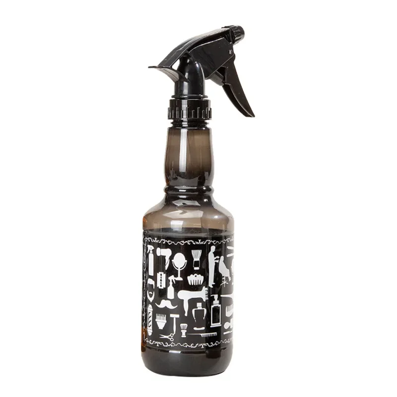 Garrafa de spray de cabeleireiro Ferramentas de cabeleireiro, Pulverizador de água, Cabeça de óleo de uísque retro, Regador, 500ml