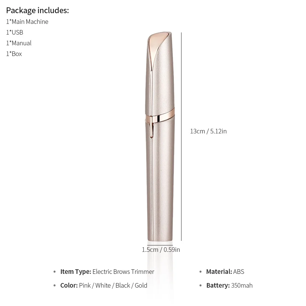 Electric Brows Trimmer LED Lighted Expoliator Remove Redundant Face Eyebrow Hair Remover Shaver Eyebrow Razor Painless Expoliate