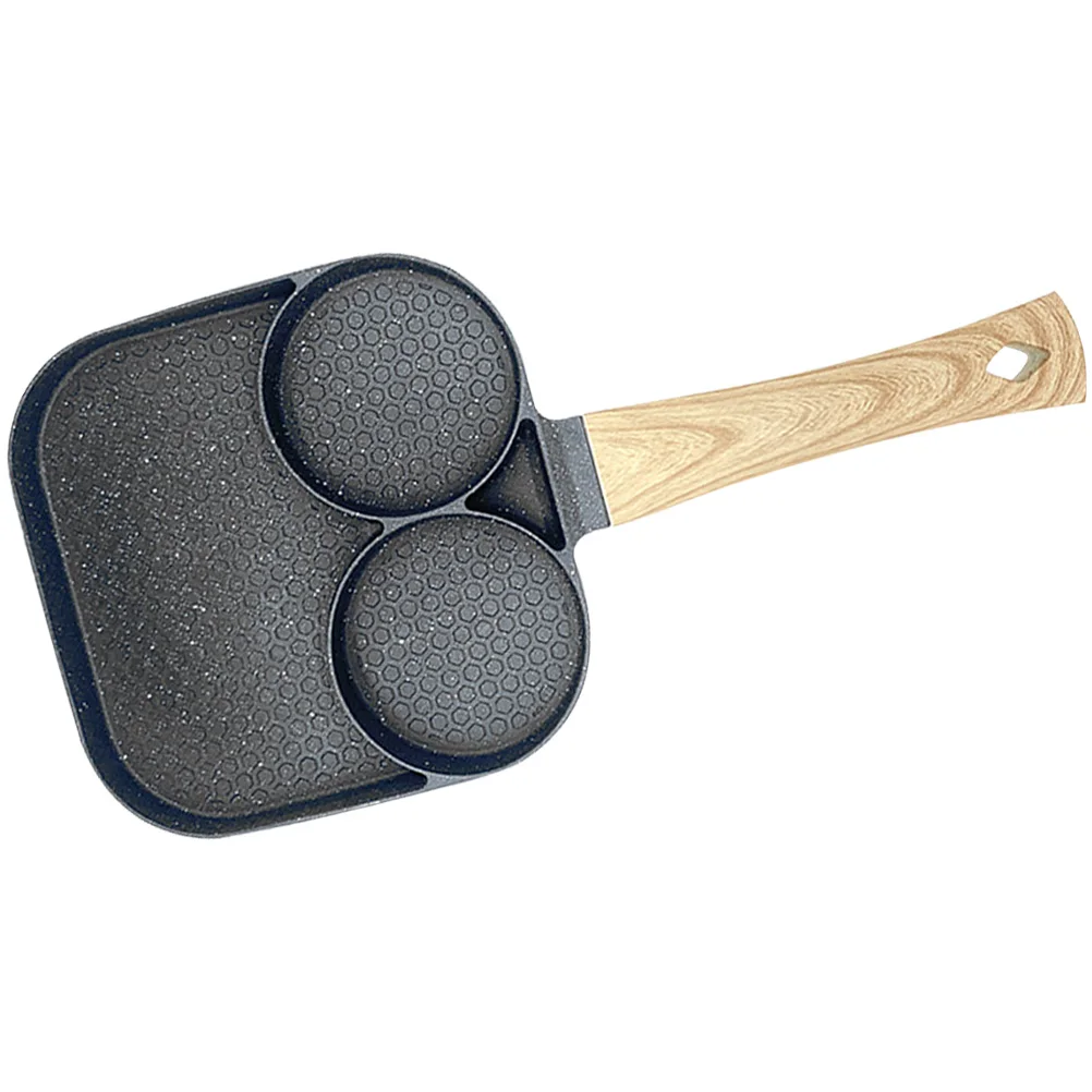 

Heat-Resistant 3 Section Aluminum Frying Pan Non-Stick Breakfast Skillet Multi-Functional Pan