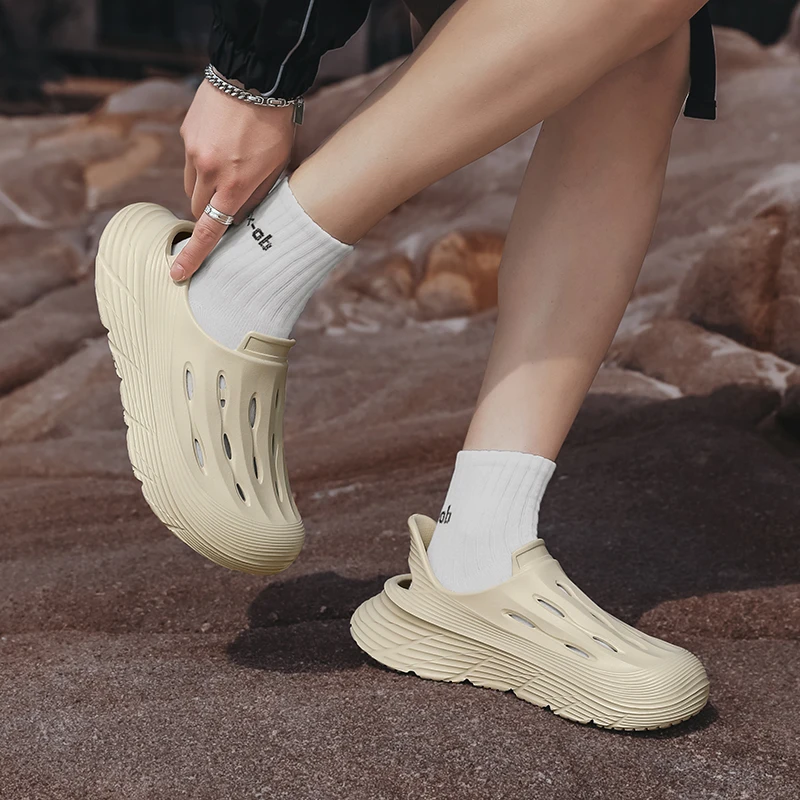 Men's women's sandals fashion platform casual sports slippers men's shoes EVA light breathable comfortable men's sandals slides image 5