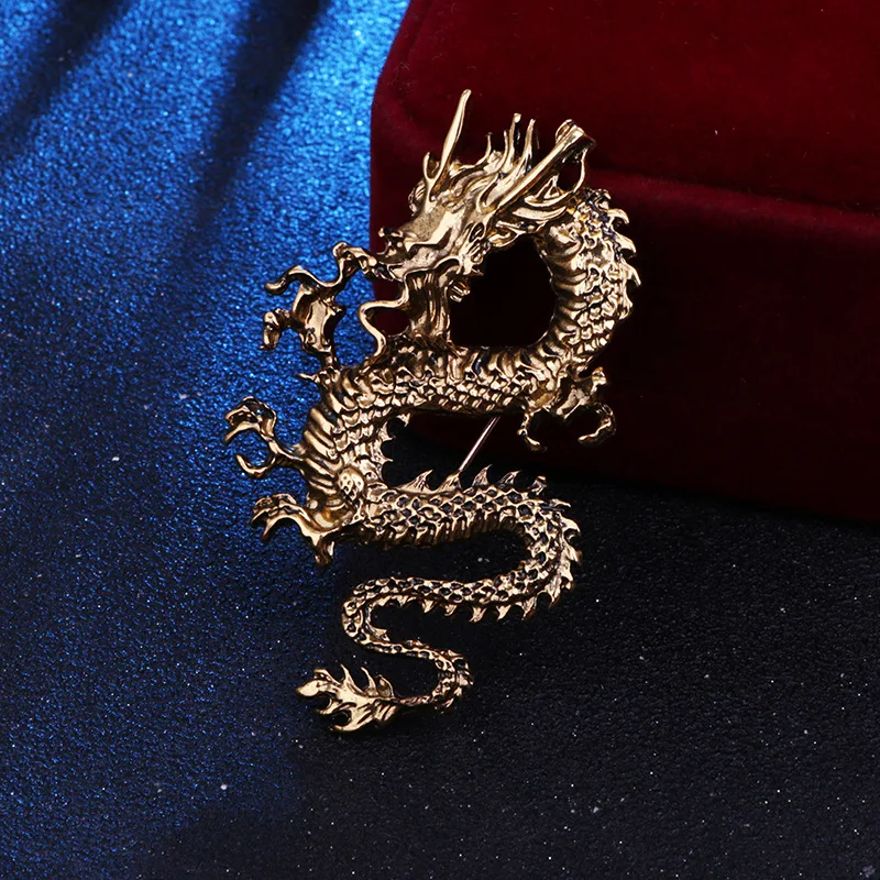 Neue Vintage Metall Tier Drachen Broschen für Männer Abzeichen Anzug Mantel Corsage Anstecknadeln Modeschmuck Kleidung Zubehör – Detail 2