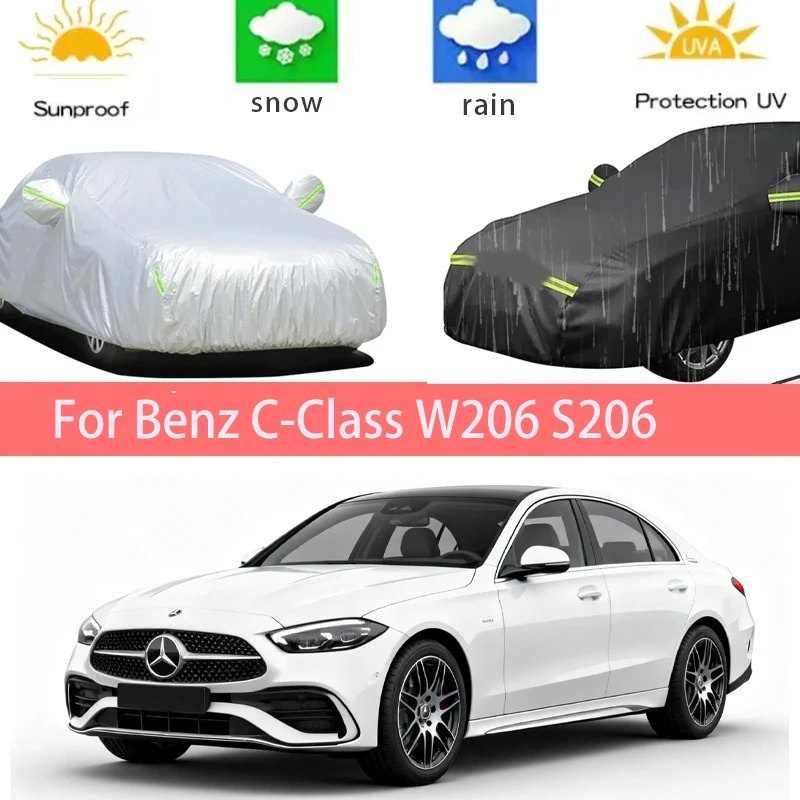 

For Mercedes Benz C-Class W206 S206 Full Car Covers Outdoor Sun Anti UV Rain Snow Dust Protection Oxford Cloth Accessories