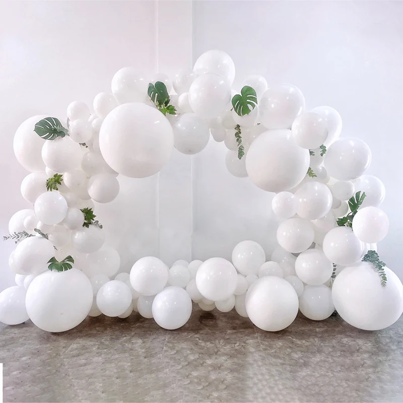 108pcs 18/12/10/5 Inch White Latex Balloon Garland Arch Kit For Wedding Bridal Shower Graduation Birthday Party Decoration