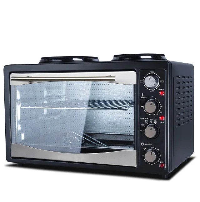 45L kitchen appliance portable electric oven with two cooking hot plates