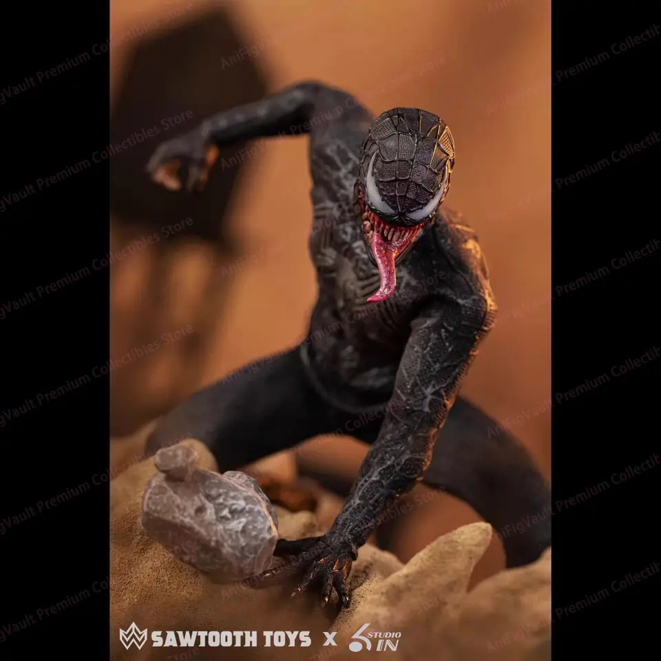 In Stock 6in & Sawtooth Toys 1/12 Scale Venom Spider-Man Symbiotic