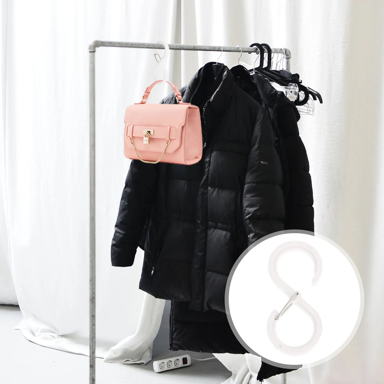 

8Pcs Thick Plastic S Hooks Sturdy Hanging Hooks for Clothes Bags Kitchen Bathroom Storage Hook Clothes S Hook