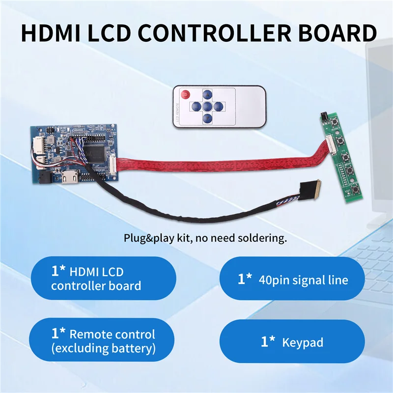 + AV LCD Controller Board Für 15,6 Zoll B156XW02 LP156WH2 1366X768 Mit Fernbedienung 40Pin Signal Tastatur Kabel