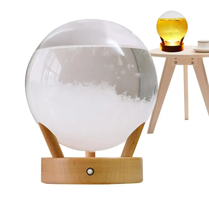 

Glass Weather Station Light Up Weather Forecaster Barometer Droplet Storm Creative Drop-Shaped Storm Perfect Gift For Home Decor