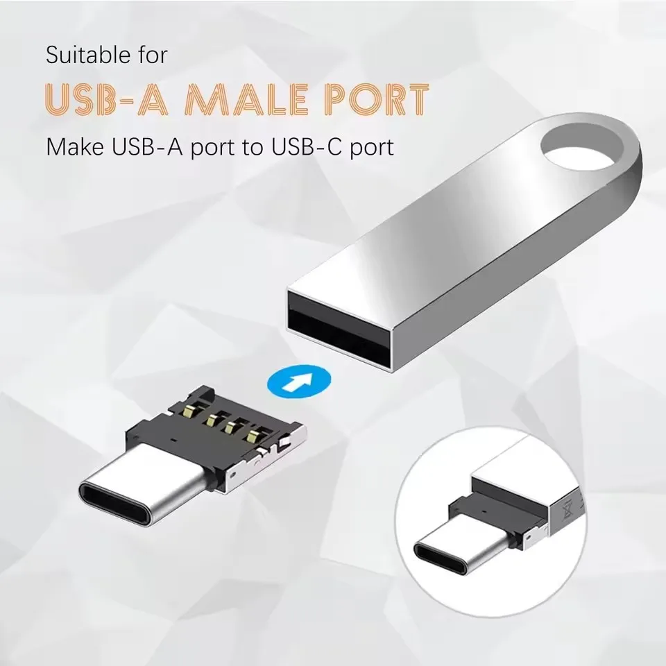 1-20PCS OTG Micro USB Type C Adapter USB-C Male to USB 2.0 Female Data Connector for Macbook Samsung Xiaomi Huawei Android Phone image 5