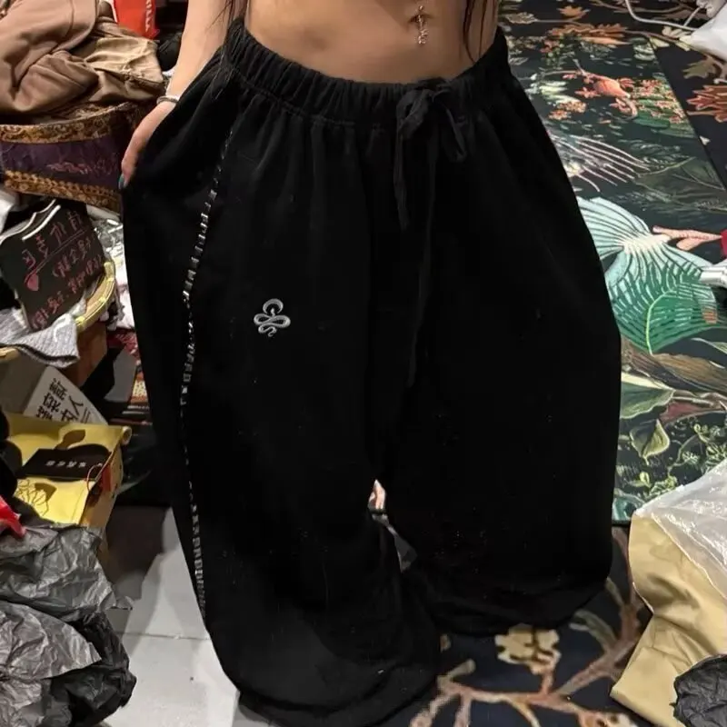WL Women's 2026 Summer New Arrival Loose Slouchy Wide Leg Cargo Sweatpants K-pop Dance Quick Dry Casual Sports Trousers