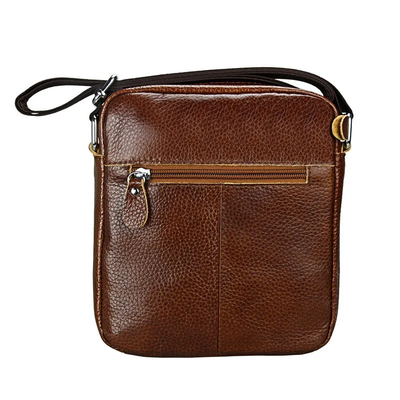 Small Genuine Cowhide Leather Men\'s Shoulder Bag Clutch Handbag Messenger Male Bags Crossbody Sling Tote Small Zipper sac bolsos