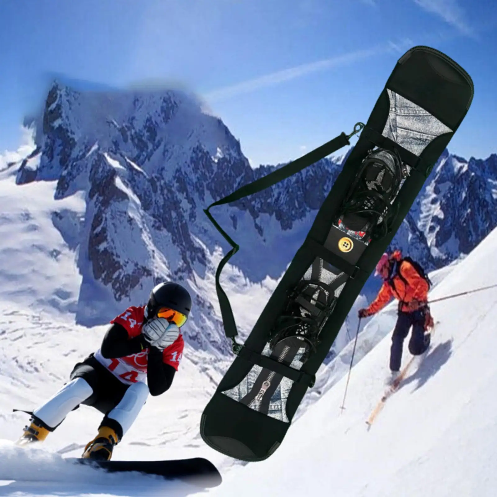 

Мягкий защитный чехол для лыж с рукавами для сноуборда, защитная сумка для путешествий, портативное спортивное снаряжение для взрослых, для мужчин, женщин, подростков