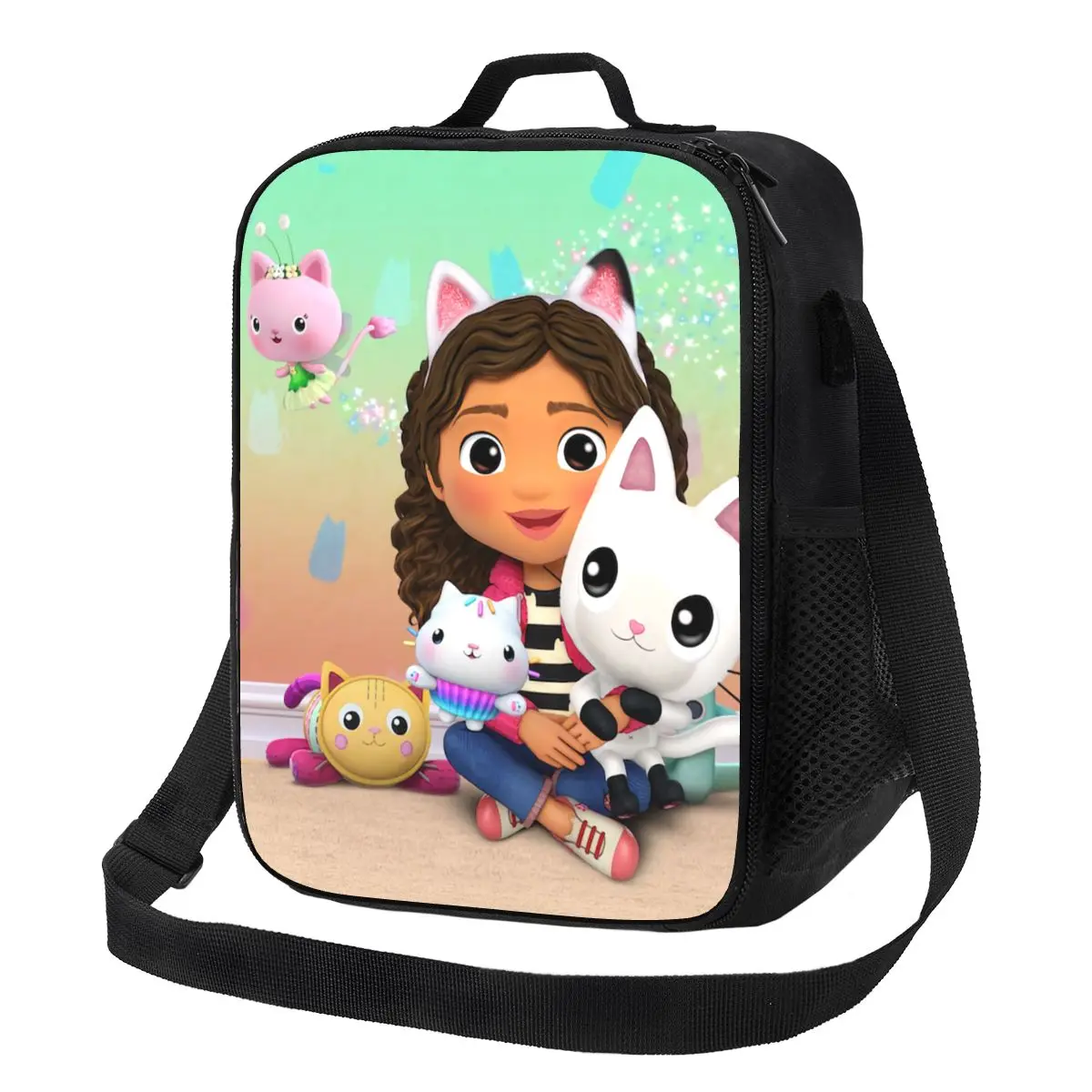 Custom Gabbys Dollhouse Insulated Lunch Bags for School Office Gabby Cat Pandy Paws Portable Cooler Thermal Bento Box Women Kids